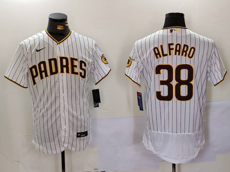 Men San Diego Padres #38 Alfaro White stripe Elite 2024 Nike MLB Jersey style 902